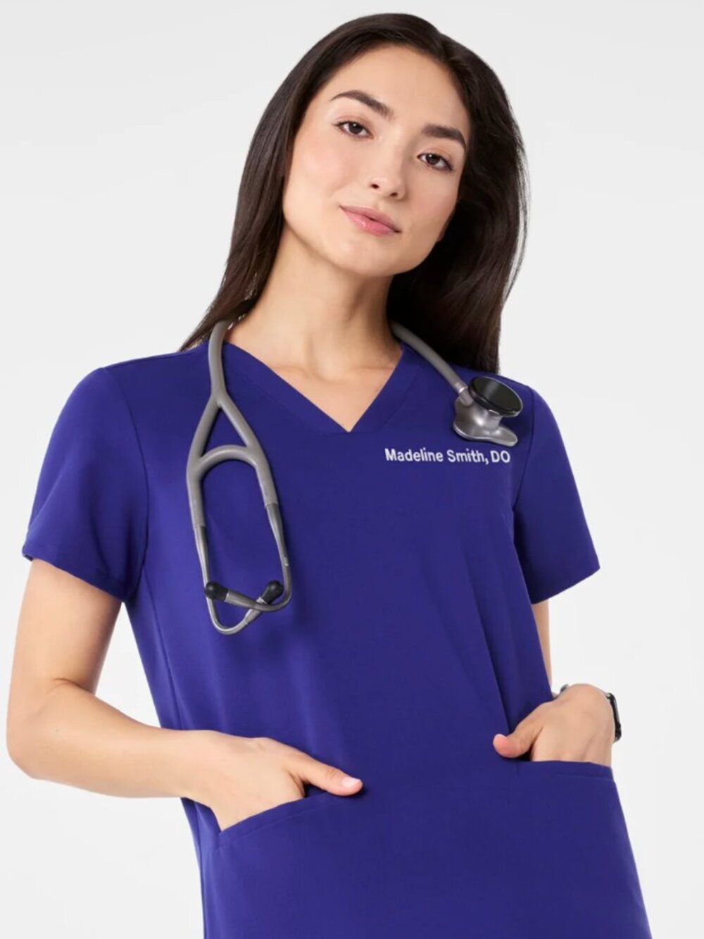 FIGS Casma 3 Pocket Scrub Top in Cobalt Blue Size Small
